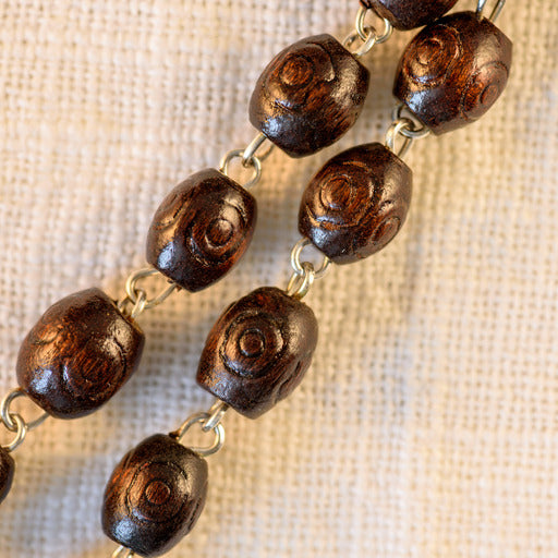 Perles bois sculpté