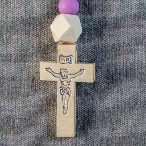 Croix bois avec Christ imprimé