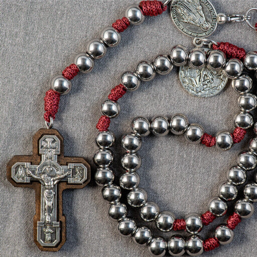 Chapelet de COMBAT Perles Acier - Saint Michel