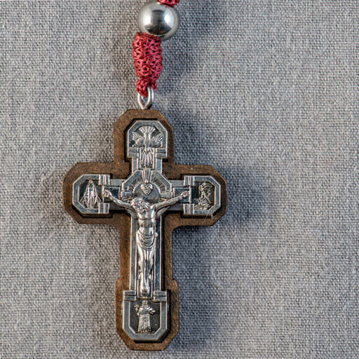 Croix - Chapelet de COMBAT Perles Acier - Saint Michel