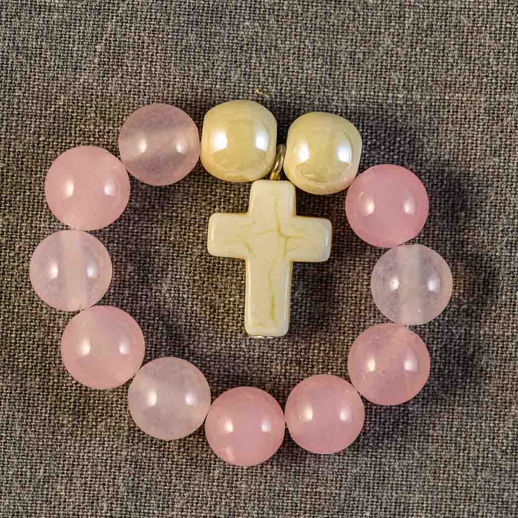 Dizainier élastique Pierre véritable - Quartz Rose