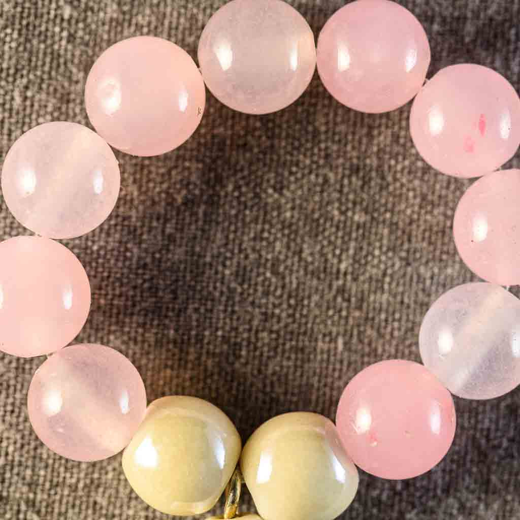 Dizainier élastique Pierre véritable - Quartz Rose