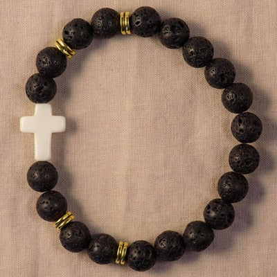 Bracelet en pierres véritables Lave