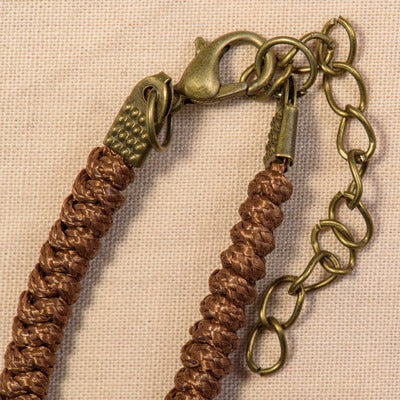 Fermoir Bracelet en corde Croix et Coeur Infini - Perles Rouges